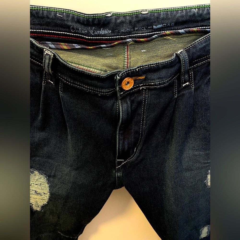 Gas Men's Distressed Denim Jeans Size 36 Slim Fit  NWOT